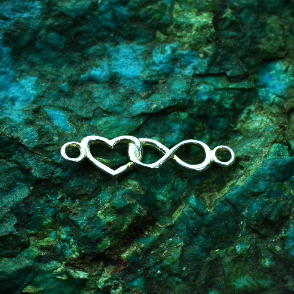 Element de brățară „Inimă și Infinit” din argint 925 – element de legătură minimalist, realizat manual | Art Diva