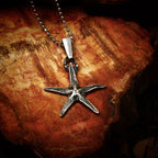 Pandantiv Stea de mare din argint 925 oxidat – talisman handmade pentru noroc și armonie, stil boho rustic, Art Diva