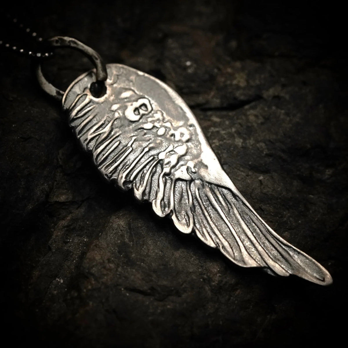 Pandantiv aripă de înger din argint 925 – talisman de protecție handmade în stil boho, Art Diva
