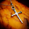 Pandantiv rustic cruce din cuie din argint 925 – simbol al credinței și forței, bijuterie handmade, Art Diva
