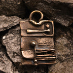 Pandantiv „Abstracție arhitecturală” din argint 925 – bijuterie sculpturală handmade în stil boho și rustic | Art Diva