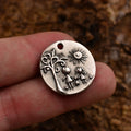 Pandantiv familie sub copac și soare din argint 925 – talisman handmade boho pentru iubire, Art Diva