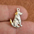 Pandantiv cățel din argint 925 cu accente aurii – talisman handmade pentru loialitate și iubitori de animale, Art Diva
