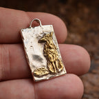 Pandantiv vulpe din argint 925 cu accente aurii – talisman handmade pentru intuiție și libertate, stil boho rustic, Art Diva