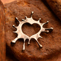 Pandantiv inimă cu stropi de culoare din argint 925 oxidat – talisman handmade pentru creativitate, Art Diva