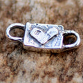 Element de legătură în formă de inimă din argint 925 – talisman al iubirii, oxidat, handmade în stil boho, Art Diva
