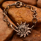 Brățară răsăritul soarelui din argint 925 oxidat – simbol handmade al luminii și noului început, boho rustic, Art Diva