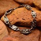 Brățară inimi în ritm din argint 925 oxidat – simbol handmade al iubirii și al legăturii, stil boho rustic, Art Diva